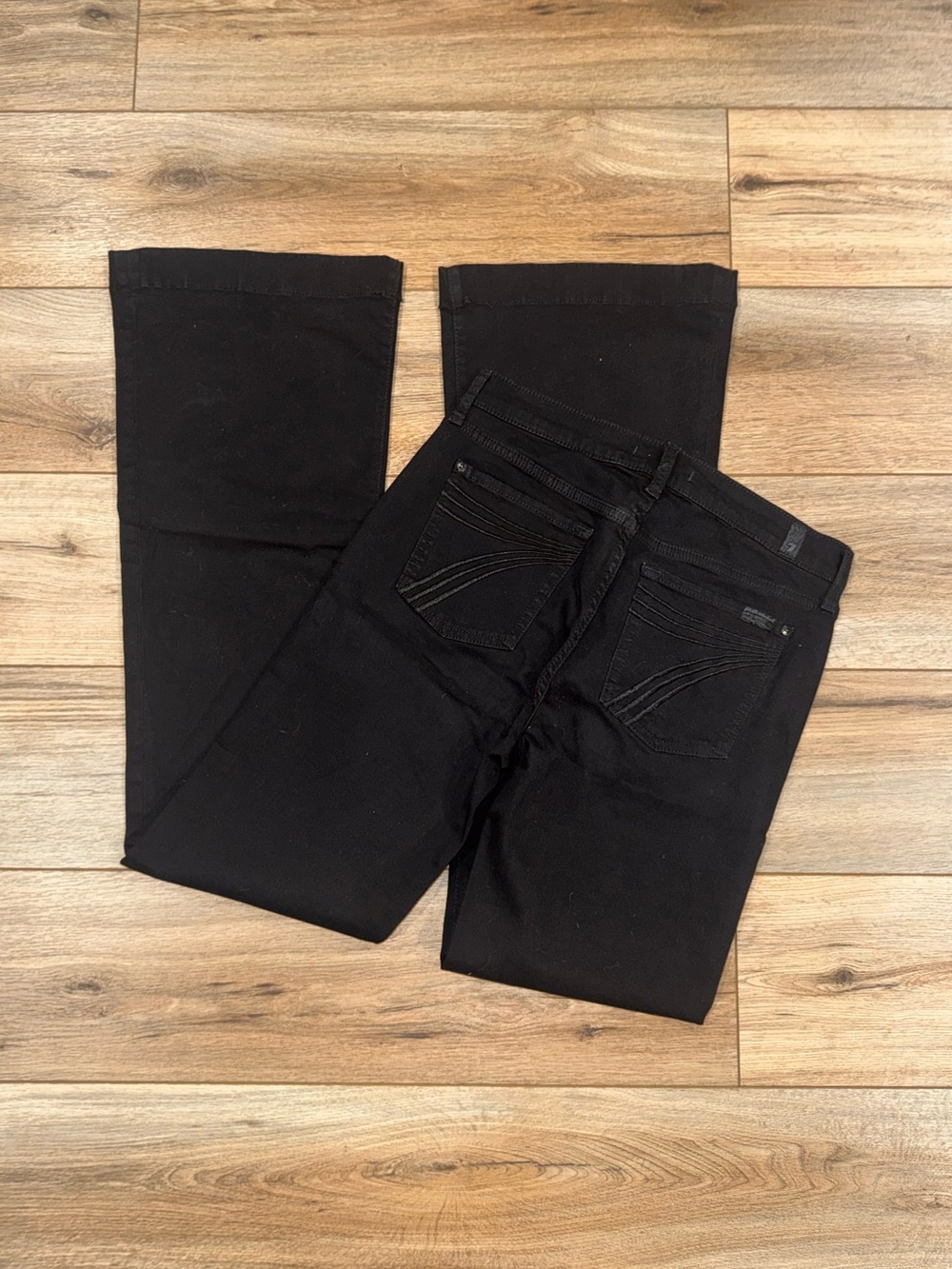 7 FOR ALL MANKIND Western Matte Black High-rise Trouser Dojo Jeans | Size 29”
